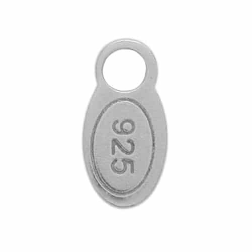 Sterling Silver Shiny, Oval Tags