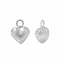 Sterling Silver, Heart Charm With 2mm Loop