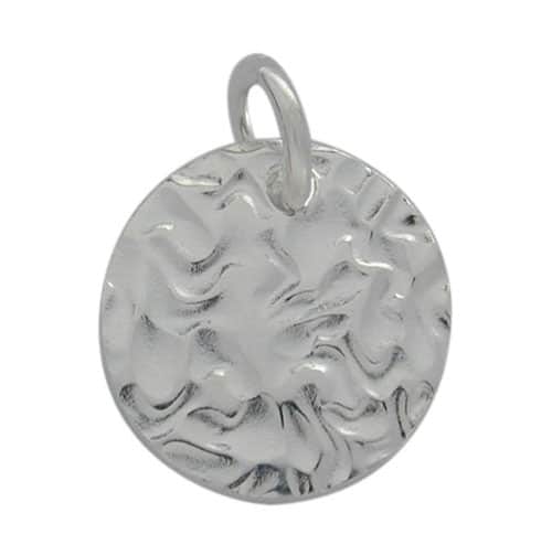 Sterling Silver Shiny, matte, Hammered Coin Charm