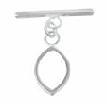 Sterling Silver, 4 Sided Marquise Shape Toggle Set