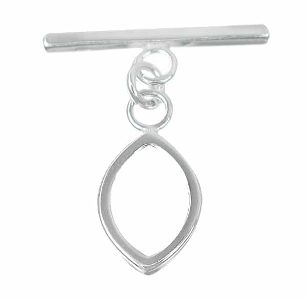 Sterling Silver, 4 Sided Marquise Shape Toggle Set