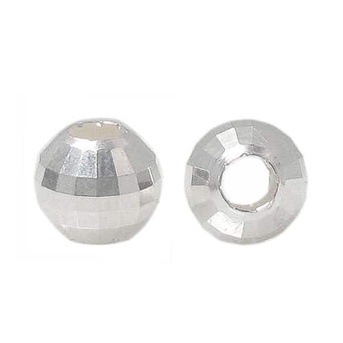 Sterling Silver Diamond Cut Ball Bead