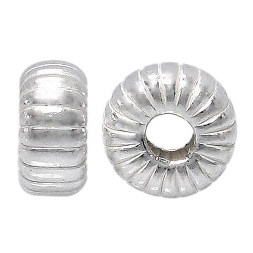 Sterling Silver, Corrugated Roundel Spacer