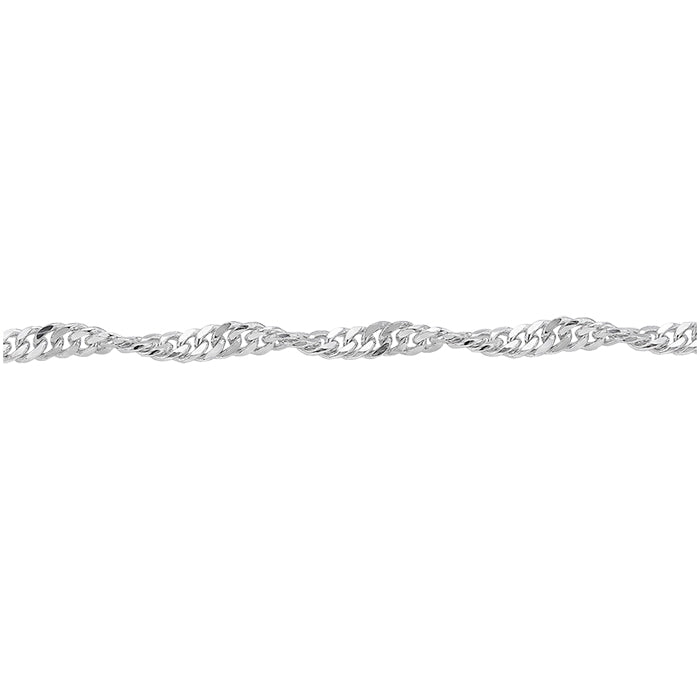 Sterling Silver, 1.7mm Singapore Chain.