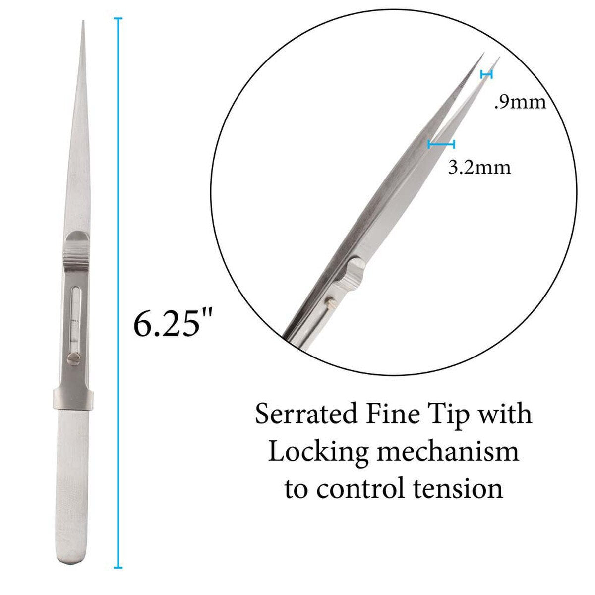 Side Locking Tweezers for Jewelry Making – 6-1/4″
