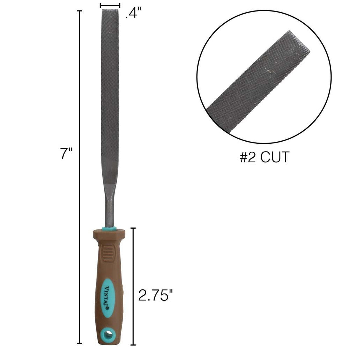 Vintaj Metal File – Large #2 Cut 0.40″ Wide for Jewelry Making & Metal Finishing