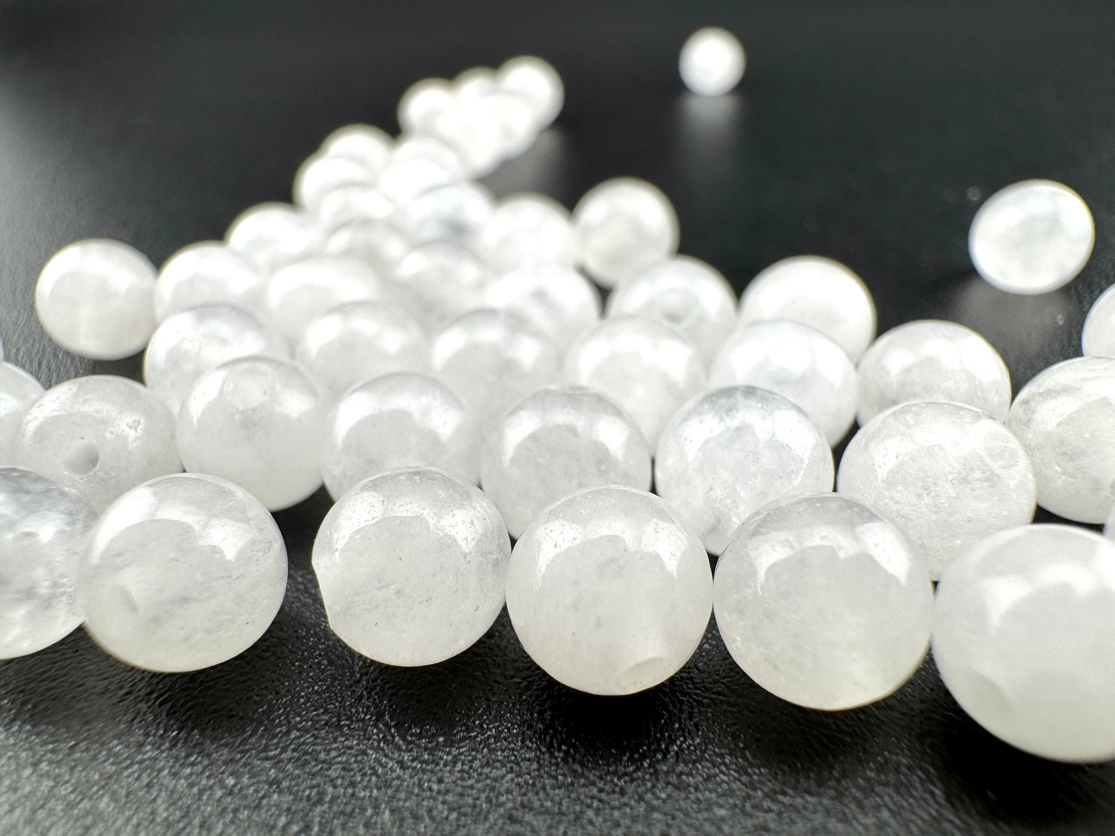 White Jade Beads Available in 6mm, 8mm Sizes