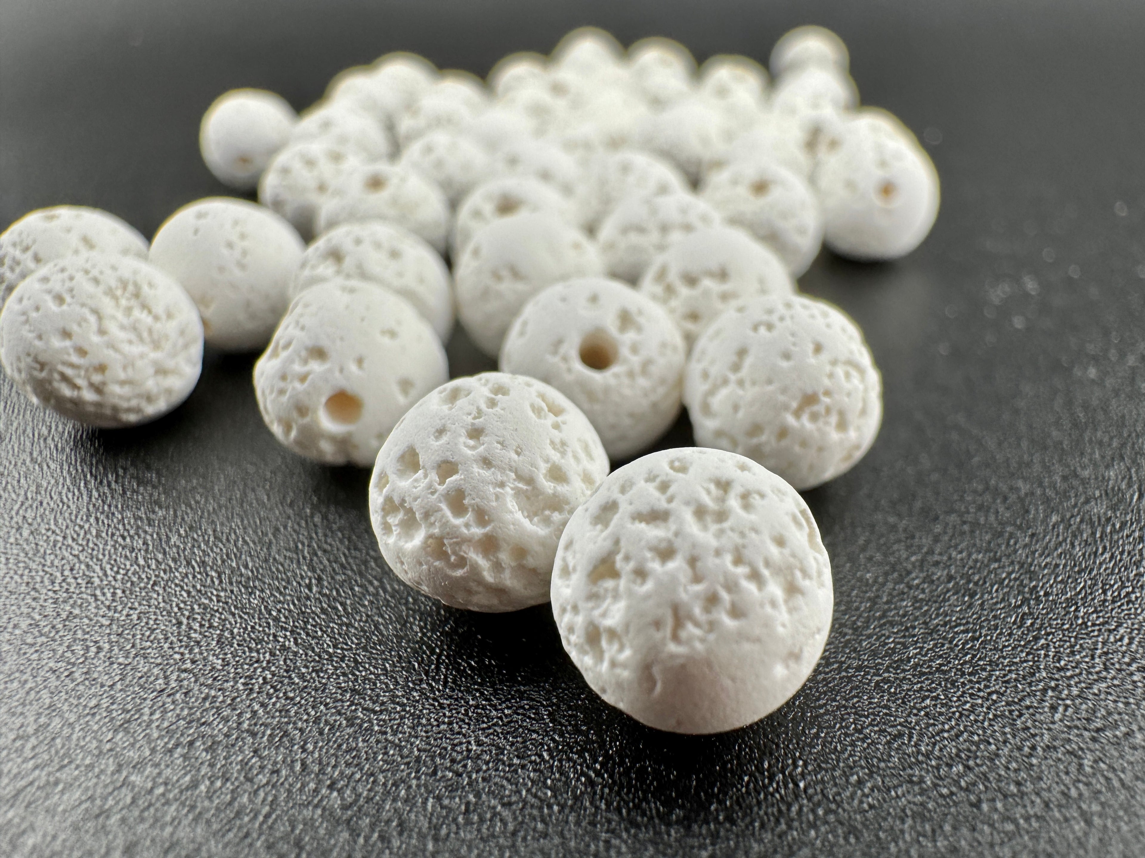 Dyed Lava Stone White Beads Available in 8mm Sizes