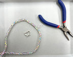 6mm Glass Rondelle Beads Light Grey AB