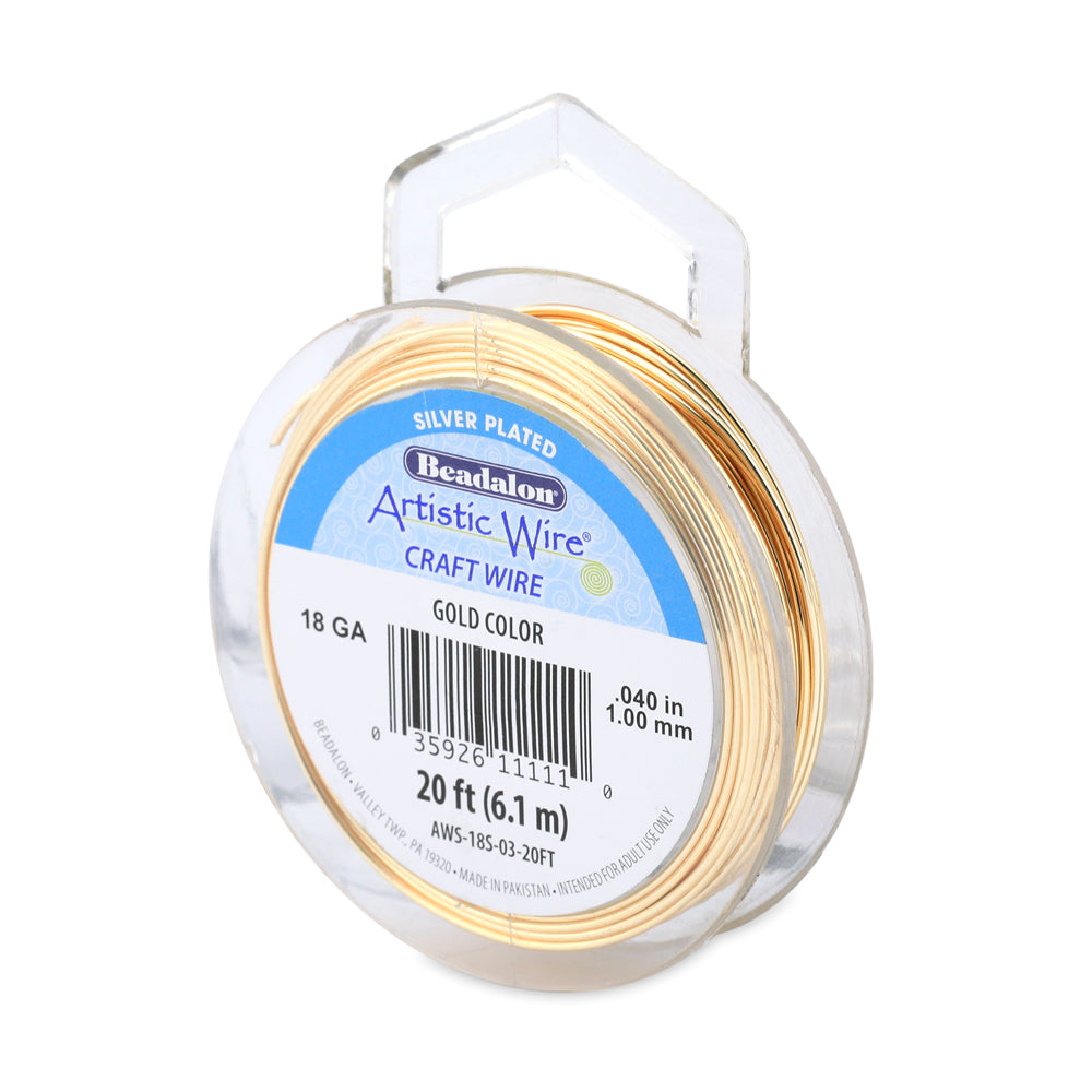 Beadalon Artisticwire Silver Plate-Gold 18-28 Gauge Craft Wire
