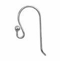 925 Sterling Silver French Hook with round ball bead, 23x14mm / Pair