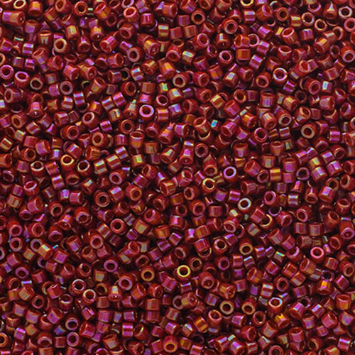 Delica Bead 11/0 Opaque  Glazed Red Cherry AB