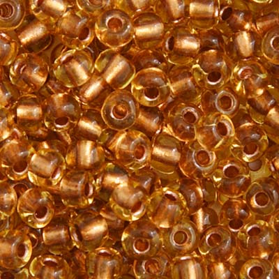 Czech Seed Bead 6/0 22g Vial TOPAZ/COPPER LINE