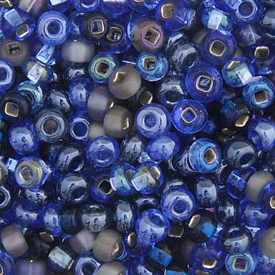 Czech Seed Bead 6/0 22g Vial MULTI BLUE