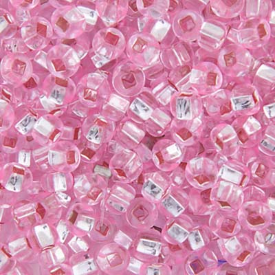 Czech Seed Bead 6/0 22g Vial SILVERLINE PINK