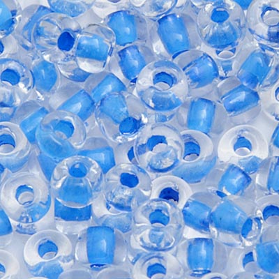 Czech Seed Bead 2/0 22g Vial CRYSTAL/BLUE TERRA