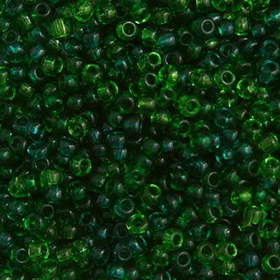 Czech Seedbead 10/0 Transparent Sea Green Mix