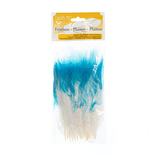Marabou Feathers 4-6in White/Turq