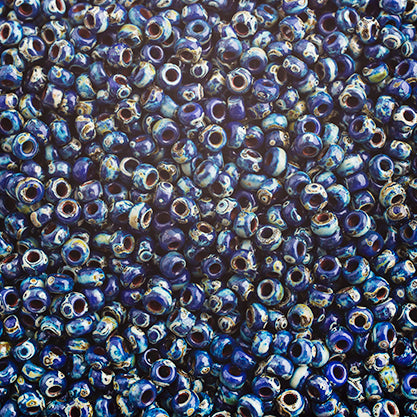 Miyuki Seed Beads 11/0 Opaque Cobalt Picasso
