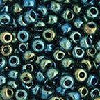 Czech Seed Bead 2/0 22g Vial Opaque GREEN IRIS