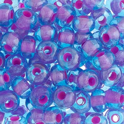 Czech Seed Bead 2/0 22g Vial AQUA/PURPLE LINED