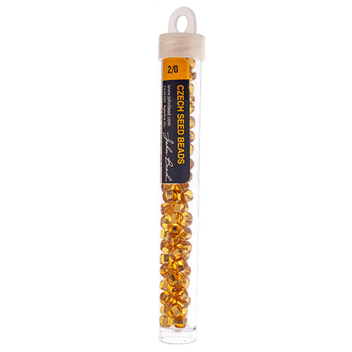 Czech Seed Bead 2/0 22g Vial Silver Lined  GOLD