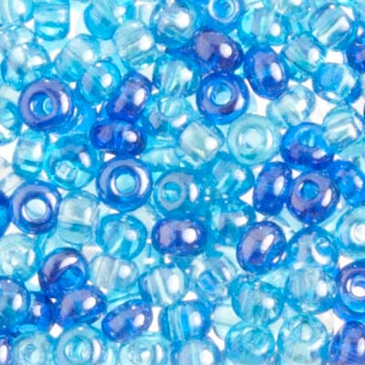Czech Seed Bead 6/0 22g Vial BLUE/AQUA Lus MIX