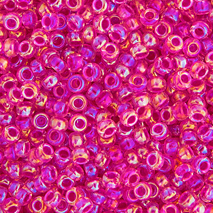 Miyuki Seed Beads 11/0 Crystal Hot Pink Lined AB