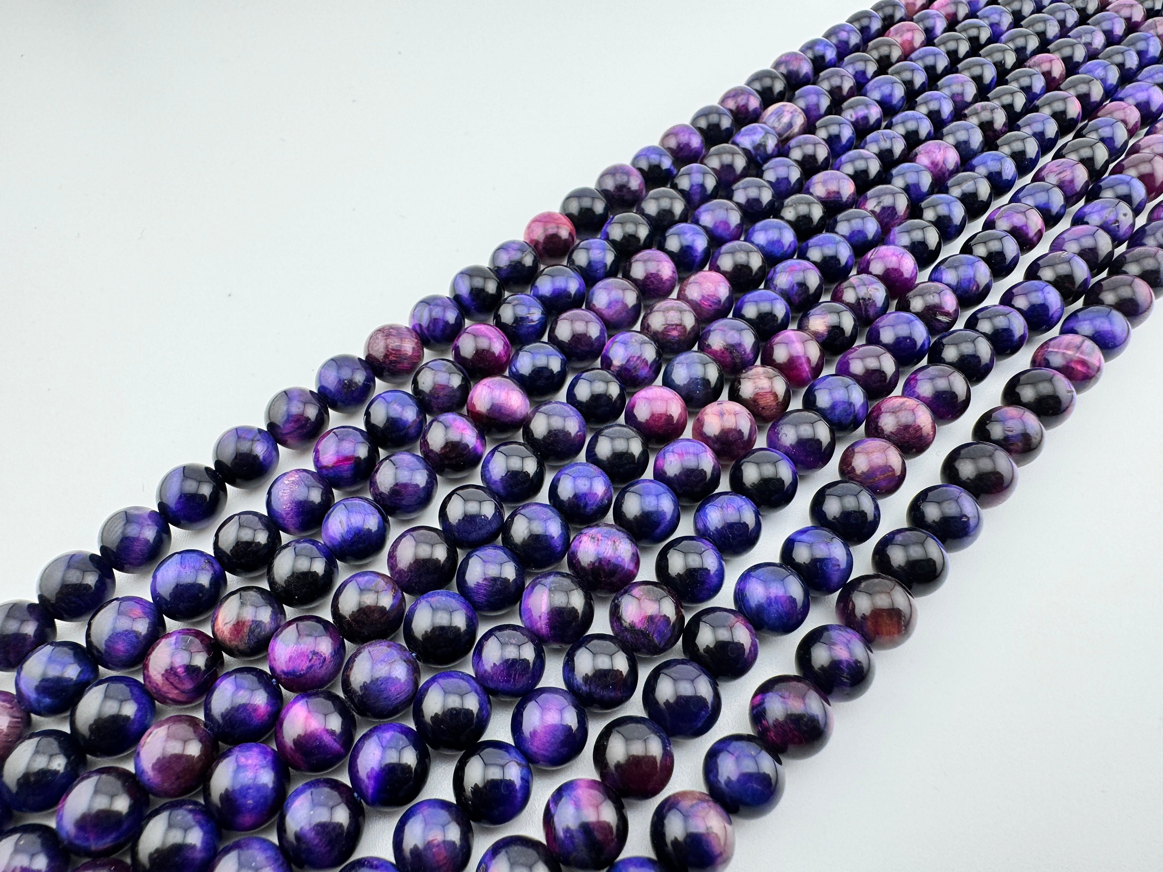 Purple Galaxy Tigers Eye Bracelet Available in 8mm Sizes