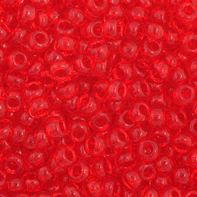 Czech Seed Bead 11/0 Vial Transparent Light Red