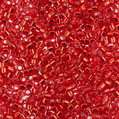 Delica Bead 11/0  Red Silver Lined