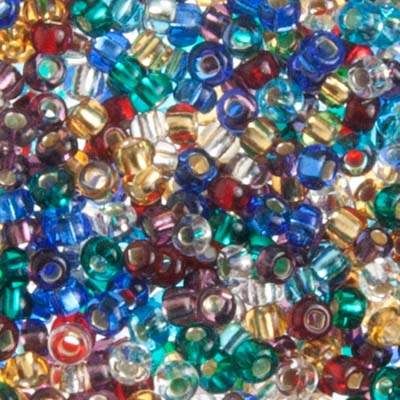 Czech Seed Bead 8/0 22g Vial Silver Lined  MULTI