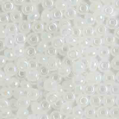 Czech Seed Bead 6/0 22g Vial Opaque AB PALE WHITE