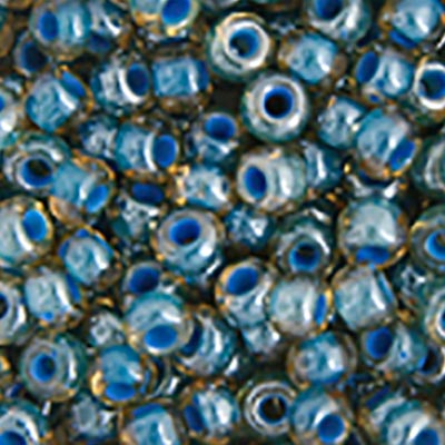 Czech Seed Bead 2/0 22g Vial TOPAZ/BLUE LINED