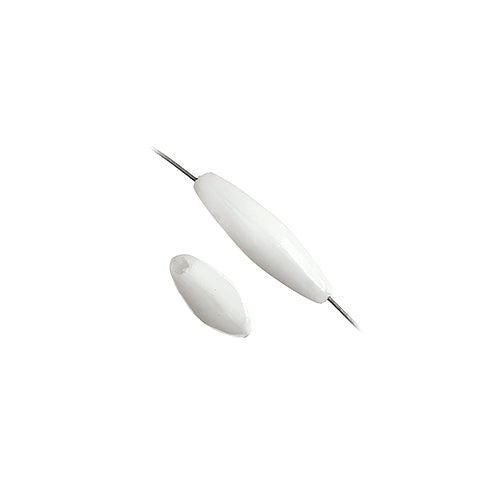 Spaghetti 19x6mm Opaque White