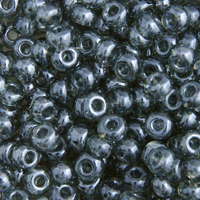 Czech Seed Bead 6/0 22g Vial  Transparent LUSTRE BLK.DMD