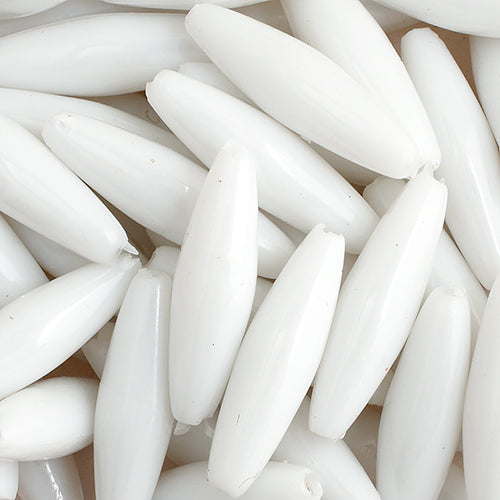 Spaghetti 19x6mm Opaque White