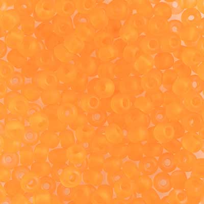 Czech Seed Bead 6/0 22g Vial Transparent  Neon Orange