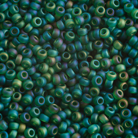 Miyuki Seed Beads 11/0 Frost Green Rainbow
