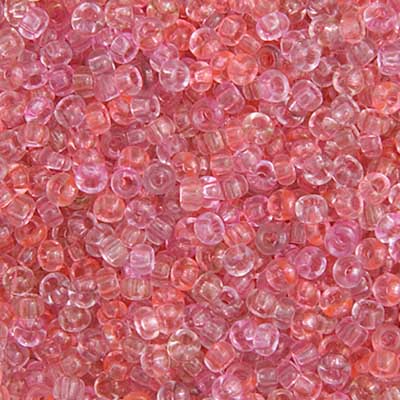 Czech Seed Bead 10/0 Transparent PINK MIX Luster 22g Vial