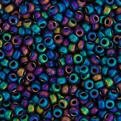 Miyuki Seed Beads 8/0 Black Grey Opaque AB Matte
