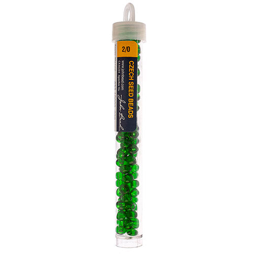 Czech Seed Bead 2/0 22g Vial Transparent MED.GREEN