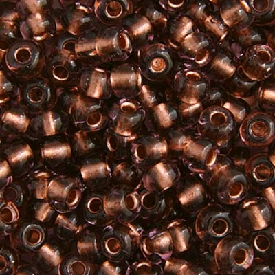 Czech Seed Bead 6/0 22g Vial AMETHYST/COPPER LINE