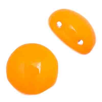 Czech Candy Beads 8mm 2 holes Orange Opaque