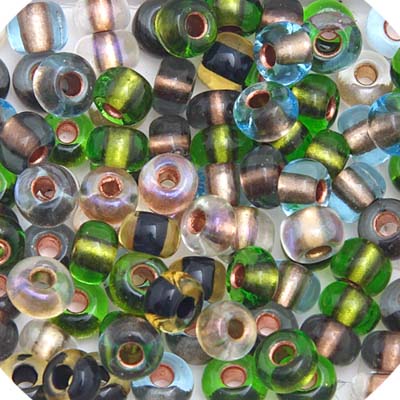 Czech Seed Bead 2/0 22g Vial Colour Lined  EARTH TONE
