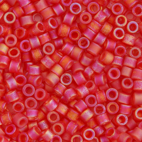 Miyuki Delica 11/0 5.2g Vial Red Orange Transparent AB Matte
