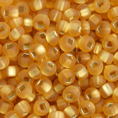 Czech Seed Bead 6/0 22g Vial Silver Lined  GOLD MATT