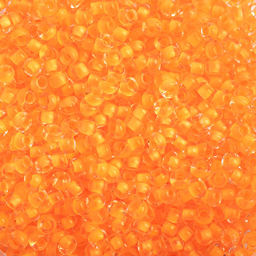 Czech Seedbead 10/0 Crystal Color Lined Neon Orange