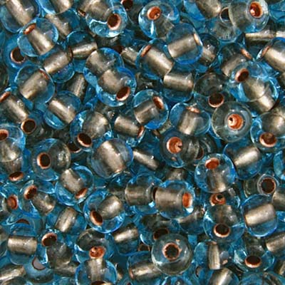 Czech Seed Bead 6/0 22g Vial AQUA/COPPER LINE