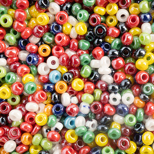 Czech Seed Bead 10/0 Opaque Luster MULTI 22g Vial